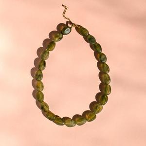 Premium Resin Craft Round Geometric Bead Lightweight <b>Statement</b> <b>Necklace</b> Contemporary Women's Fashion Jewelry Handmade Gift - Product Image 3