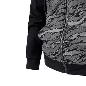 Sudadera con Capucha de Camuflaje de Dos Tonos para Hombre, Mezcla de Algodón y Poliéster, Mangas en Contraste, Capucha con Cordón, Bolsillo Tipo Canguro - Product Image 2