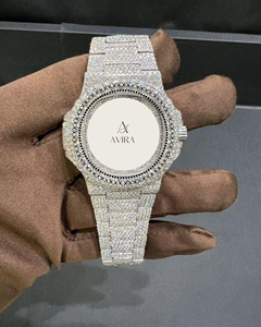 Montre Carrée Tendance de Qualité Supérieure avec Diamants Moissanite VVS et Cristal Saphir Givré, Mouvement Quartz, Prix de Gros, Finition <span class=keywords><strong>Export</strong></span> - Product Image 4