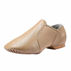 Chaussures de danse jazz Baifa Enterprises BFA-786 en cuir, à enfiler, talon plat, doublure en coton, semelle en caoutchouc, pour femmes/hommes, taille 7.5-8 - Product Image 1