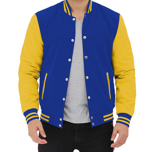 Comfortable Fit Custom Private Label Geometric Pattern Stand Collar Varsity Jacket for <b>Men</b> with 2 Side Pockets - Product Image 2