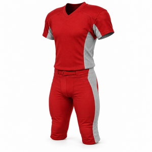 Panel American <b>Football</b> Uniform Set 100% Polyester V-neck Short Sleeve Custom Team Name Unisex Padding <b>Curved</b> Side Inserts - Product Image 2
