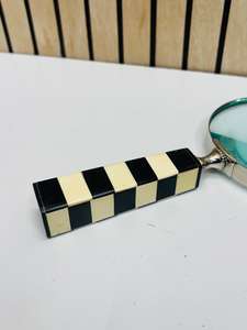 Lupa de 4'' Estilo Vintage con Mango de Resina a Cuadros |   Lente de Lectura e Inspección Portátil - Product Image 3