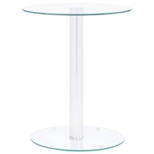 Petite table basse en aluminium avec plateau en verre trempé transparent argenté - Product Image 1