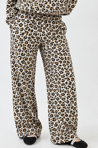 Pantalon large pour femme, imprimé léopard blanc et jaune, taille haute, coupe ample, décontracté, mode, pantalon de qualité supérieure, vêtements streetwear - Product Image 1