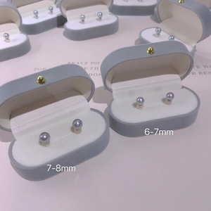 Boucles d'oreilles en perles de chanvre argentées claires inspirées de l'eau de mer abondante, 6-8 mm, argent pur, simples et compactes, bijoux pour l'oreille - Product Image 3