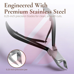 ที่ตัดหนังกำพร้าสแตนเลสสีดำด้านแบบมืออาชีพ, เครื่องมือกำจัดหนังกำพร้าแบบ Ergonomic สำหรับร้านเสริมสวย, อุปกรณ์ทำเล็บมือและเล็บเท้าระดับมืออาชีพ - Product Image 2