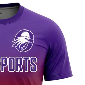 Maillot de football sublimé violet et rouge pour homme – Tenue de sport athlétique à manches courtes pour entraînement et match - Product Image 6
