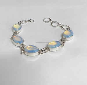 Bracelet unisexe tendance en opale de qualité supérieure, chaîne et maillons chrétiens, cadeau d'anniversaire, fournisseur en gros - Product Image 1