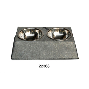 Comedero Antiguo para Mascotas con Soporte Galvanizado para Perros y Gatos, para Servir Comida Diaria en el Hogar y la Cocina - Product Image 1