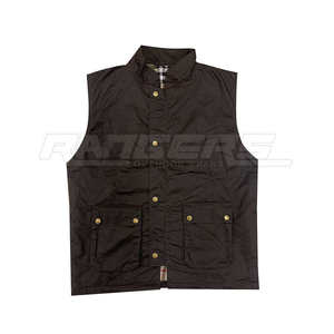 Mens Canvas Vest Stand Collar Windproof Multi Pocket Workwear <b>Waistcoat</b> Solid Color Private Label Functional Outdoor Vests - Product Image 3