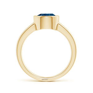 Luxury Round Cut Deep Blue Gemstone Bezel Set Solitaire <b>Ring</b> <b>for</b> <b>Women</b> in 10K 14K 18K Gold & 925 935 Sterling Silver - Product Image 3