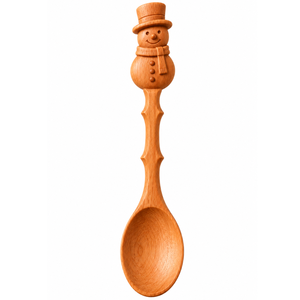 Cuillère en bois de Noël bon marché, motif bonhomme de neige gravé, en bois naturel, pour la cuisine, cadeau de fêtes, décoration de Noël, jeu sensoriel - Product Image 1