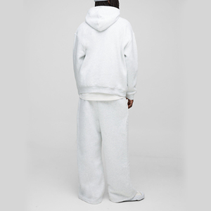 Sweat à capuche en molleton épais 100% coton 400G, coupe oversize, grande taille pour homme, hiver, avec logo personnalisé, imprimé, brodé, tricoté, modèle vierge en stock - Product Image 4