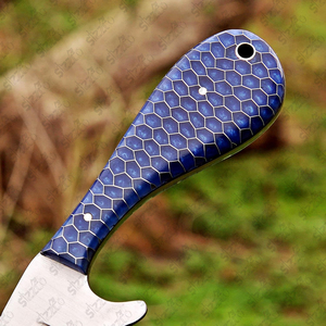 Cuchillo de caza y camping de hoja fija de acero D2 hecho a mano, estilo vaquero personalizado, con funda de cuero. - Product Image 4
