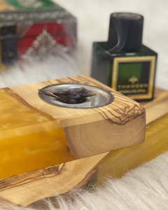Quemador de resina epoxi de madera hecho a medida con tapa y bandeja de carbón para Bakhoor para regalos de Eid Ramadan - Product Image 1