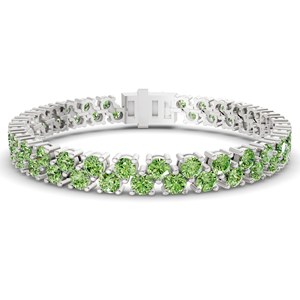 Pulsera de tenis de oro amarillo de 10 quilates Isidora con doble fila de diamantes de laboratorio verde océano (3 ct.) Tw. Pulseras y Brazaletes de Diamantes al por Mayor - Product Image 4
