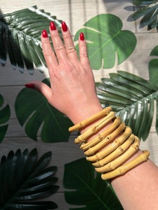 Bracelets en bois faits à la main pour femmes, artisanat de mode, bracelet artisanal naturel, bijoux écologiques pour femmes, fabrication artisanale - Product Image 1