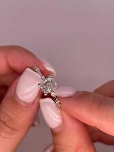 Moissanite Cushion Cut Diamond Engagement Classic <b>Ring</b> For Women's original 925 Silver For Bridal Promise Gift For Lovers - Product Image 6