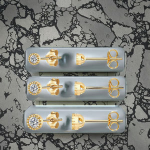 Promoción: Pendientes de Plata de Ley 925 para Mujer, Diseño Minimalista y Moderno, con Zirconia de 2mm y 3mm, Tipo Barra, Bola o Punto, Baño de Oro, Certificación GIA - Product Image 4