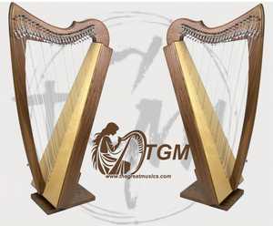Harpe à levier à 27 cordes de qualité supérieure, fabriquée à la main, avec étui, en bois de haute qualité, finition naturelle, légère, harpes à poser sur les genoux - Product Image 2