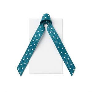 Cinta de grogrén estampada con lunares blancos y verde azulado de 6 mm al por mayor para lazos de boutique, accesorios para el cabello, envoltura decorativa y ribete de apliques - Product Image 3