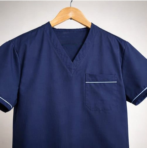 Ensembles de blouses et pantalons médicaux respirants et personnalisables de couleur unie pour femmes, avec col en V - Product Image 3