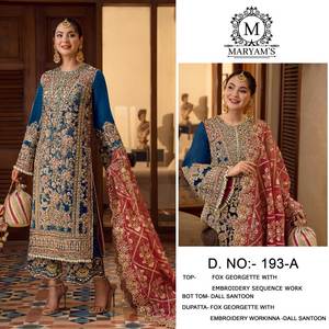 Ensemble de vêtements ethniques indiens pour femmes 3 pièces en soie non cousue Kurti Kurta Kameez Salwar costume tissu lourd Style pakistanais pour femmes indiennes - Product Image 2