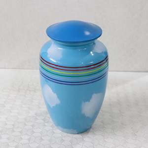 Customizable Custom Color Cremation Urn <b>Rainbow</b> Stripes American Style 200 Cubic Inch Capacity Durable for Adult Human Ashes - Product Image 5