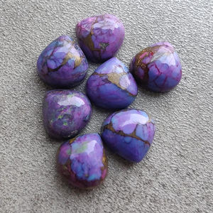 Cabochon Cœur en Cuivre Violet et Turquoise Poli, Dos Plat, Pierre Calibrée, Pierre Libre pour la Fabrication de Bijoux, Toutes Tailles Disponibles - Product Image 6