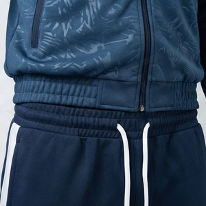 Survêtement sportif pour homme, fermeture éclair intégrale, design color block, respirant, polyester et coton, vêtement d'automne, coupe classique avec poches latérales - Product Image 5