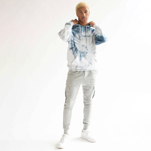 Sweat à capuche réversible personnalisé pour homme, en molleton tie-dye, à manches régulières, pour le printemps, sans doublure, tricoté, avec cordon de serrage et poches - Product Image 6
