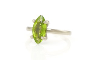 Women's 925 Sterling Silver <b>Peridot</b> Marquise Cut Gemstone Fine <b>Ring</b> Prong Setting Classic Style Fine Jewelry For Women's Gifting - Product Image 2