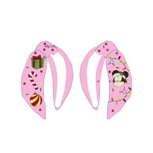 Nouveau serre-tête perlé noué sur le thème de Noël, accessoires de mode pour cheveux avec perles et strass, serre-tête à thèmes variés - Product Image 1