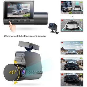 Doppia fotocamera Dash 2K QHD + 1080p anteriore e posteriore con Display 2 \ "140 ° per visione notturna Super-sensore per monitoraggio GPS auto - Product Image 4