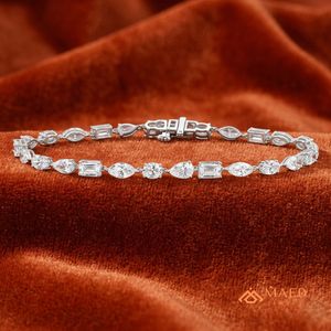 Pulsera de tenis de plata de ley 925 con moissanita de corte marquesa para mujer, estilo hip-hop, joyería para fiesta - Product Image 3