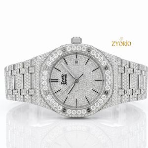 Reloj de Lujo con Incrustaciones de Moissanita para Hombre – Reloj Hip Hop de Acero Inoxidable con Diamantes Completos – Reloj Personalizado con Moissanita VVS - Product Image 2