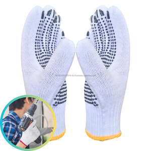 Guantes de algodón de seguridad de protección industrial con punteado para trabajos pesados, máxima seguridad y agarre cómodo - Product Image 1