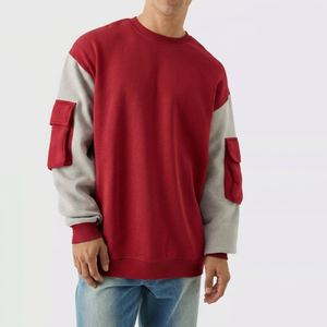 OEM custom sweatshirt for US casual brands with custom woven patch sweatshirt and mens clothing Low MOQ - Product Image 4