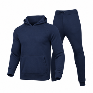 Conjunto Deportivo Personalizado al por Mayor para Hombre, Color Azul Marino, Sudadera con Cierre y Pantalones Deportivos con Puños, Alta Calidad, MUSARAT SONS SPORTS - Product Image 4