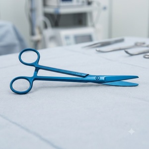 Tijeras Quirúrgicas Rectas Jamso Industries TC Mayo, 21 cm, Recubrimiento de Titanio Azul, Juego de Instrumentos Quirúrgicos Manuales - Product Image 3