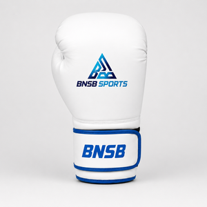 Guantes de Boxeo Blancos y Azules con Cierre de Velcro, Transpirables, de Cuero PU, para Entrenamiento, Sparring, Práctica de Golpeo, Nudillos Acolchados, Ajustables - Product Image 4
