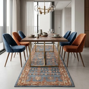 Alfombra de lana hecha a mano con diseños artísticos para decoración moderna del hogar y hostelería. - Product Image 1