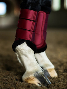 Protège-tendons de cheval en caoutchouc éponge bordeaux, respirants, pour l'extérieur, couleur unie, équipement de protection et de soutien des jambes - Product Image 1