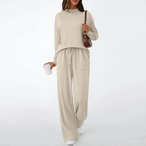 สินค้ามาใหม่ คุณภาพสูง ผ้าฝ้ายเฟรนช์เทอร์รี่ 100% ชุดเซ็ตเสื้อสเวตเชิ้ตคอกลมและกางเกงจ็อกเกอร์สำหรับผู้หญิง  ชุดลำลองสองชิ้น - Product Image 6