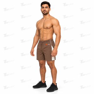 Shorts de course légers coupe-vent pour hommes, séchage rapide, polyester respirant, entraînement sportif, personnalisable OEM, dentelle satinée sur le devant - Product Image 2