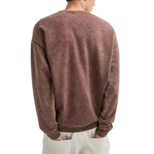 Sweat-shirts pour hommes effet délavé avec service OEM, sweat-shirt col rond à manches longues sur mesure pour hommes 2026 - Product Image 4