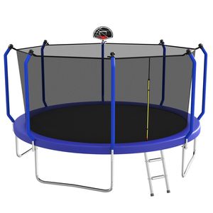 Trampolino da Esterno 14FT con Canestro da Basket, Approvato ASTM, Tipo Rinforzato, Giocattolo per Saltare con Rete di Protezione - Product Image 2