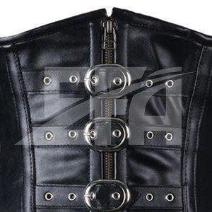 Corset à baleines en acier avec fermeture éclair frontale pour le bureau, bustier sexy pour femme, corsets en similicuir écologique avec broderie à rivets - Product Image 5