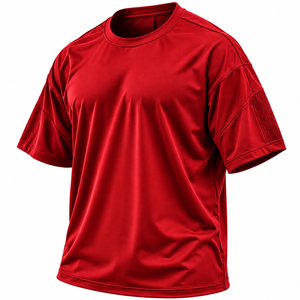 Camiseta de punto para hombre, personalizada, extragrande, 100% algodón, antiarrugas, lisa, con hombros caídos, corte holgado, informal - Product Image 6